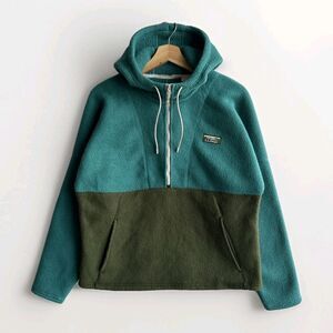 NWT L.L. Bean Katahdin Fleece Hooded Colorblock Half Zip Jacket Women’s M Petite